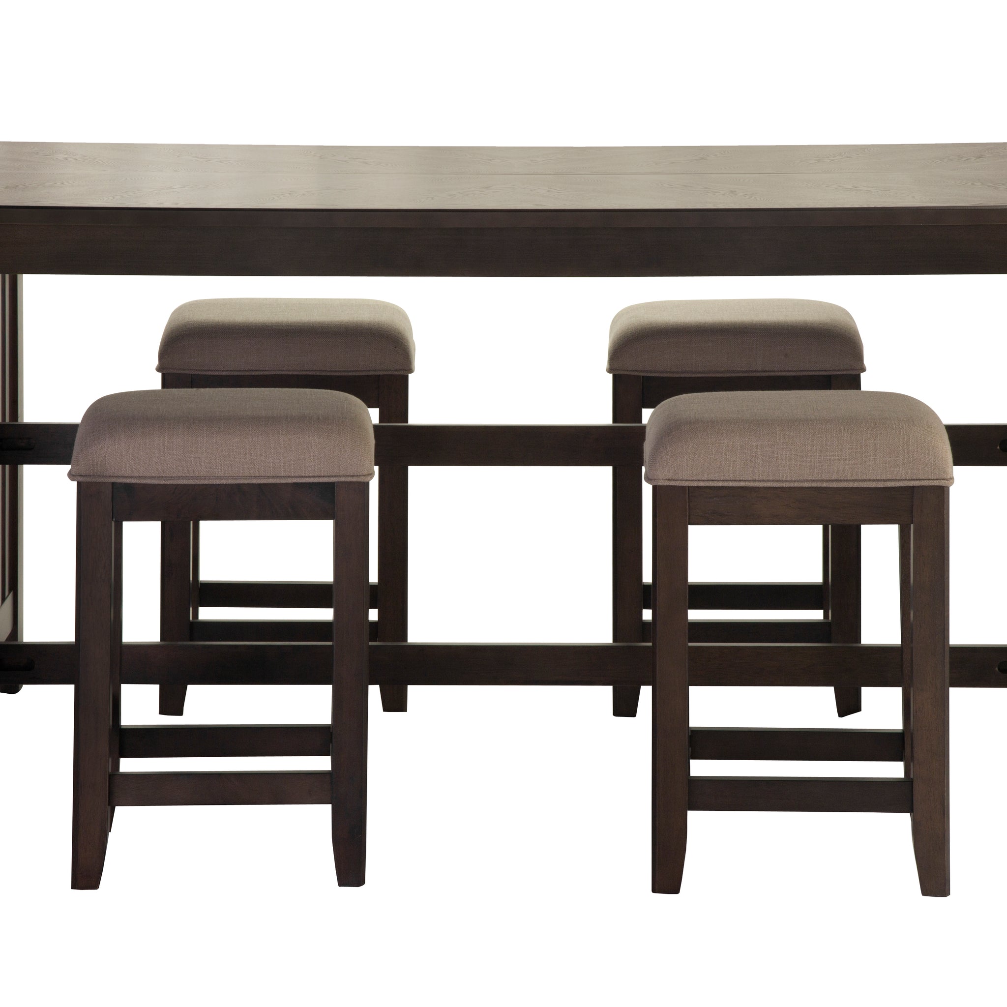 Dark Brown Finished Drop Leaf Table W 4 Stools Dark Brown Solid Wood Mdf