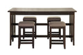 Dark Brown Finished Drop Leaf Table W 4 Stools Dark Brown Solid Wood Mdf