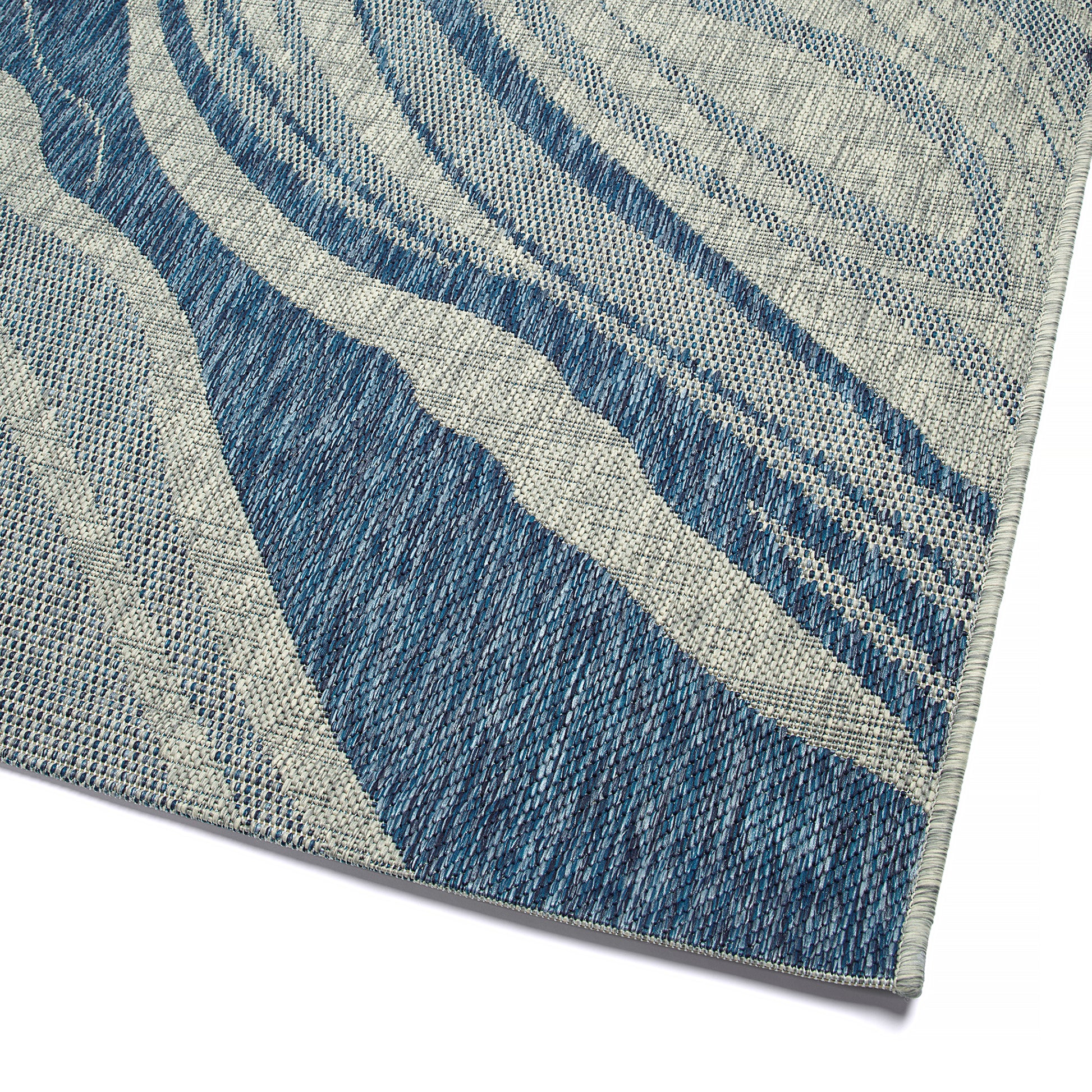 Modern, Abstract, Textured Cut Pile 2'3" X 7'10" Runner Navy Polypropylene