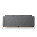 Mirod Comfy 3 Seat Sofa With Wooden Legs, Modern For Living Room And Study Charcoal Fabric 3 Seat