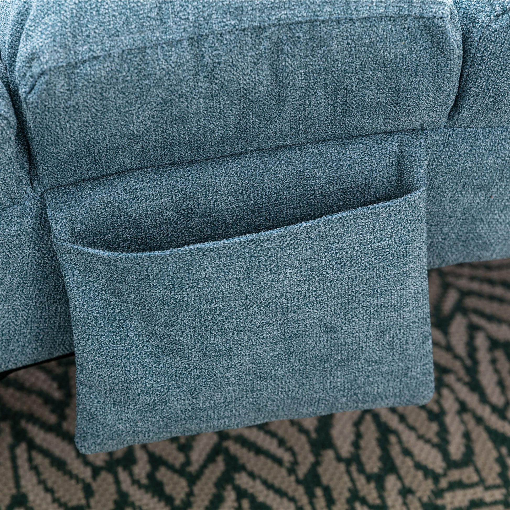 Coolmore Linen Massage Chaise Lounge Indoor With Remote Control,Ergonomic Electric Massage Long Lounger With 5 Modes For Office, Living Room,Bedroom Blue Blue Foam Linen