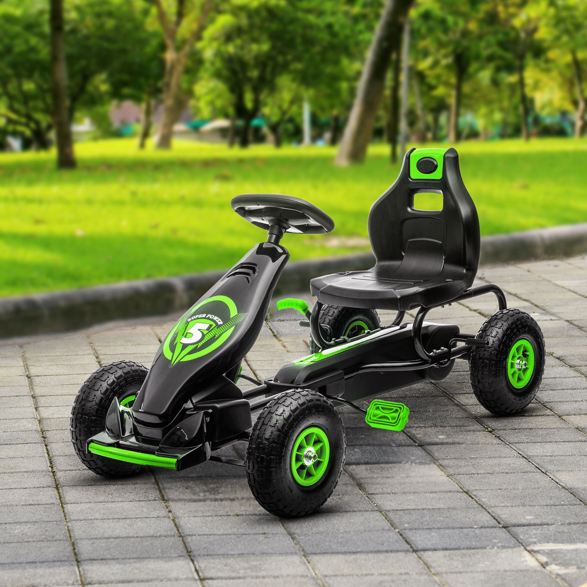 pedal buggy Aosom Kids Pedal Go Kart Ride On Toy With Ergonomic Comfort, Pedal Car With Tough, Wear Resistant Tread, Go Cart Kids Car For Boys & Girls With