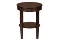 Accent Table, 2 Tier, End, Side Table, Round, Nightstand, Bedroom, Lamp, Brown Veneer, Transitional Espresso Mdf