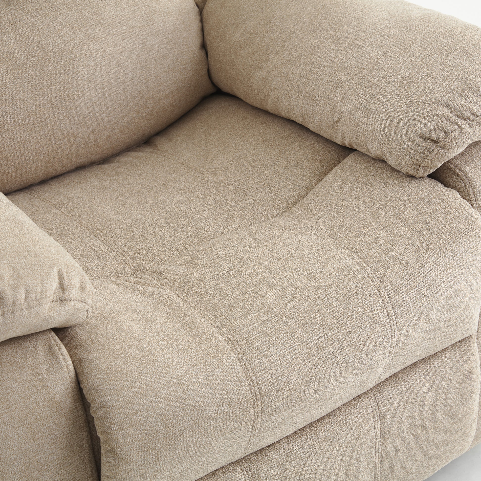 Tate Sand Microfiber Glider Recliner Sand Foam Microfiber