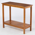 Wooden Workstation For Garden Balcony Garage, Acacia Console Potting Table Light Brown Light Brown Acacia Wood