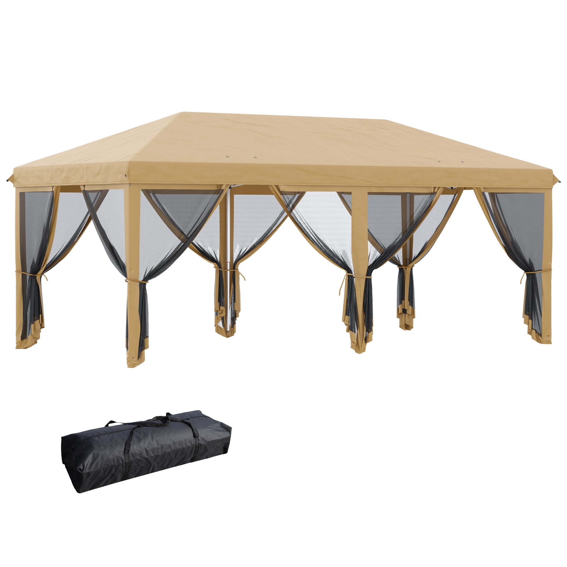 heavy duty tents Outsunny 10' X 20' Pop Up Canopy Tent With Netting, Heavy Duty Instant
