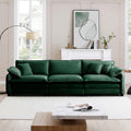 Mid Century Modern 3 Seater Sectional Sofa With 2 Arm Pillows And 3 Throw Pillows,Green Corduroy Fabric Green Corduroy 3 Seat