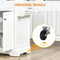 Homcom Rolling Kitchen Island With Storage, Kitchen Cart With Stainless Steel Top, Spice Rack & Drawers, White White Mdf