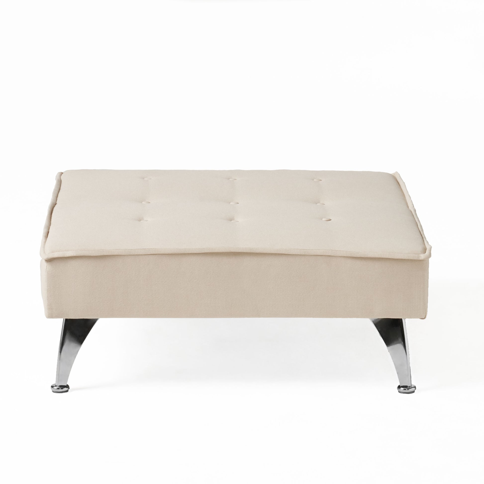 Ottoman Chair Ivory Fabric