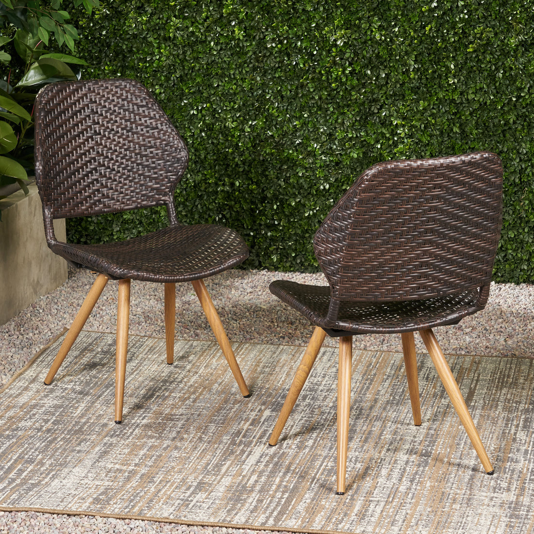 Laryn Dining Chair,Set Of 2 Brown Multi Rattan