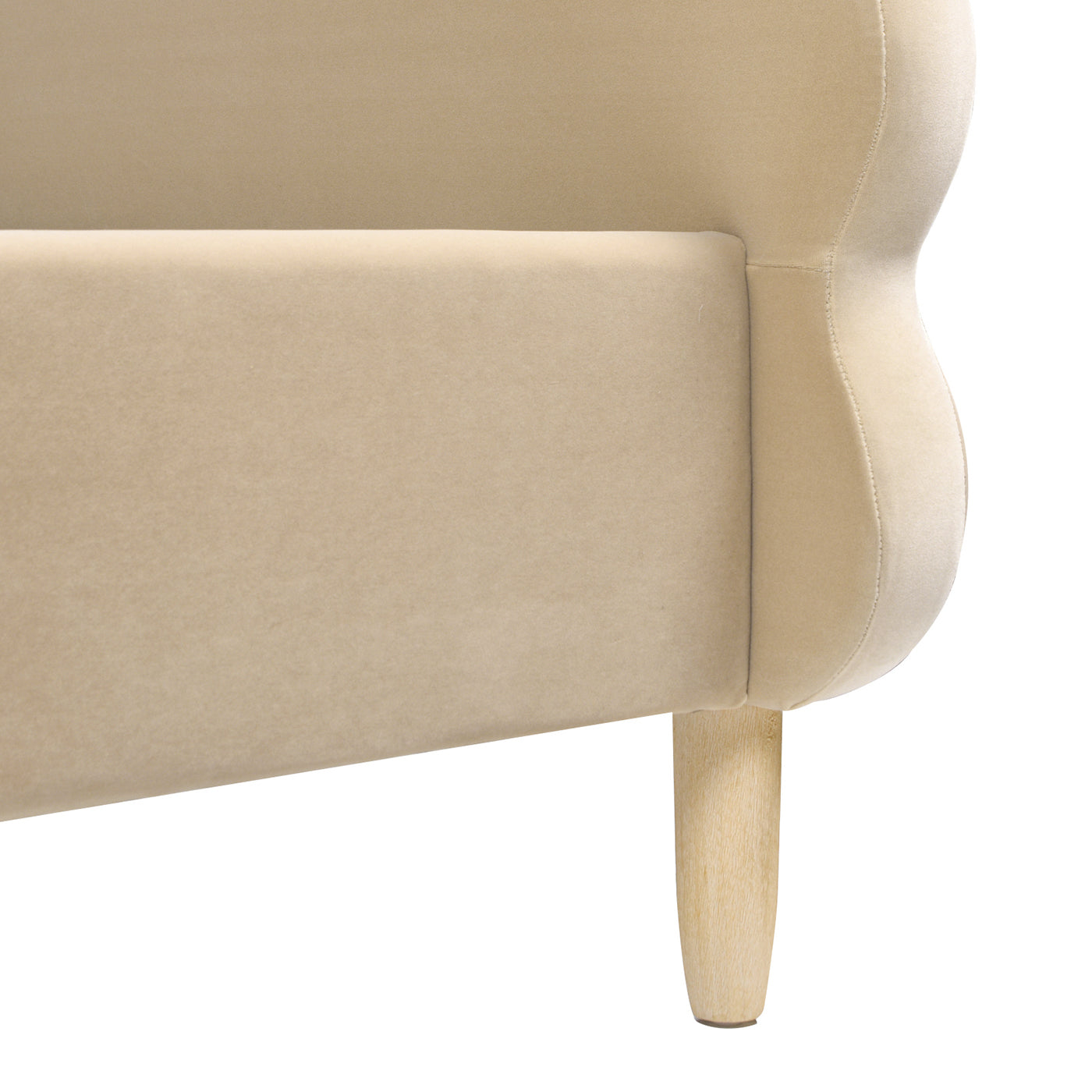 Stockholm Modern Wavy Headboard Platform Bed, King, Fawn Brown Performance Velvet King Brown Wood Foam Velvet Velvet