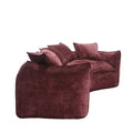 Modular Sectional Sofa, U Shaped Couch With Sofa For Five & Pillows, Modern Minimalist Chenille Fabric Large Comfy Cloud Sofas, Living Room Furniture Sets Wine Red Chenille 5 Seat