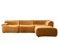 Wks8W Orange, Durable Fabric, 4 Sectional Sofa, High Density Sponge And Solid Wood Frame Orange Fabric 4 Seat