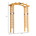 Outsunny 90In Wood Garden Arbor Arch With Trellis Wall For Climbing & Hanging Plants, Decor For Party, Weddings, Birthdays & Backyards Natural Wood