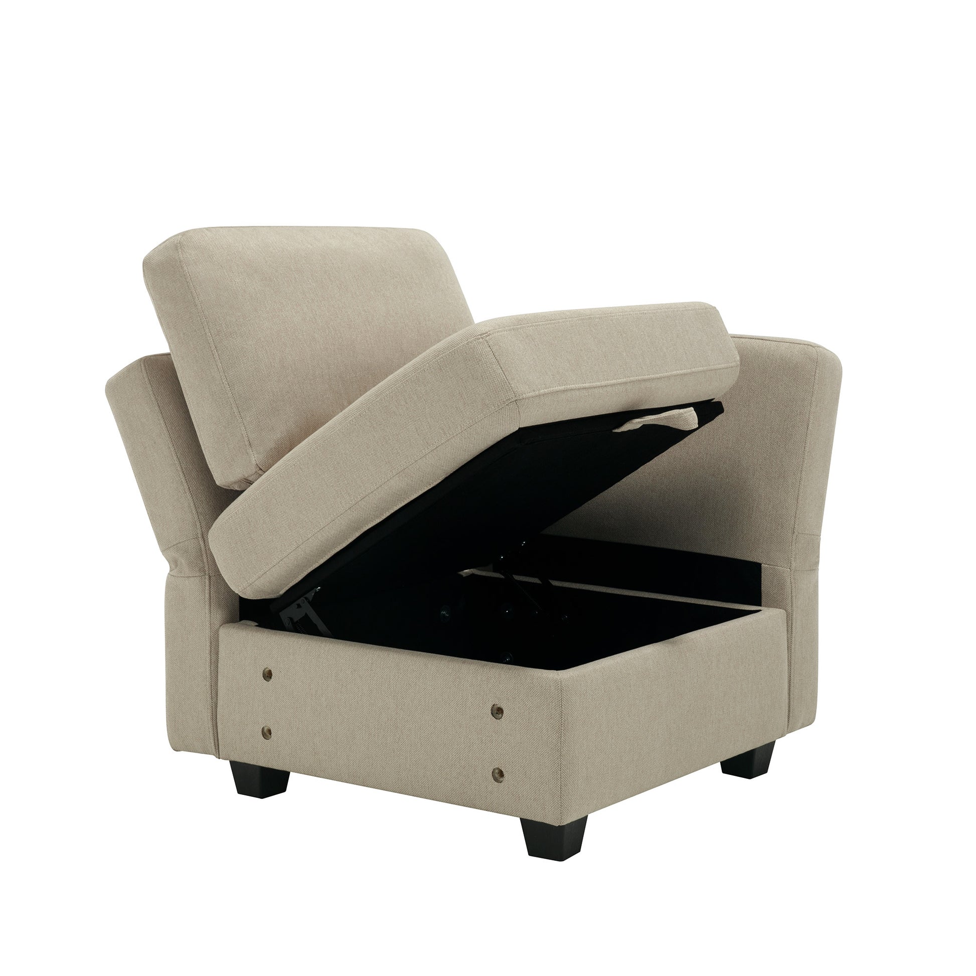 Fabric Modern Modular Sofa Couch With Storage Seats Modular Sectional Sofa 4 Seater Modular Couch For Living Room Beige Beige Polyester 4 Seat