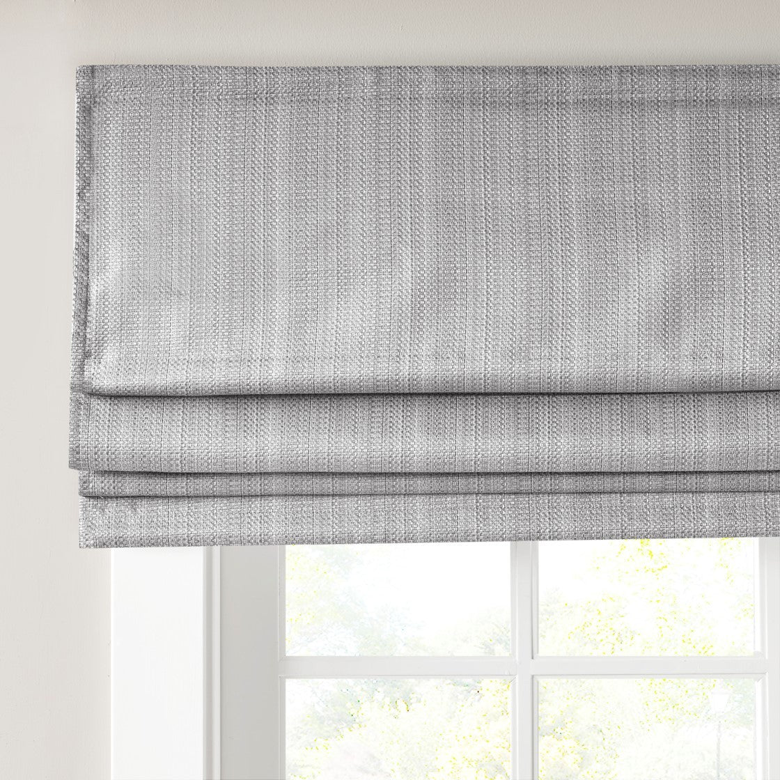 Basketweave Room Darkening Cordless Roman Shade Grey Polyester