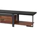 Walnut And Black 2 Drawer Tv Stand With 1 Shelf Walnut Black Primary Living Space 55 Inches 50 59 Inches Contemporary 55 Inches Wood