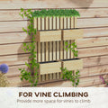 Outsunny 4 Box Raised Garden Bed With Trellis For Vine Flowers & Climbing Plants, 31.5