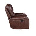 Keily 3 Piece Manual Reclining Living Room Set In Faux Leather Dark Brown Dark Brown Faux Leather