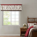 Embroidered Window Valance Red 50X18