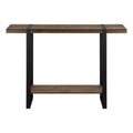 Accent Table, Console, Entryway, Narrow, Sofa, Living Room, Bedroom, Brown Laminate, Black Metal, Contemporary, Modern Brown Mdf