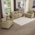 Warm And Cozy Sofa Set With Soft Cushions And Pillows, Home Theater Style Sofa Set Consisting Of One 2 Seater Sofas And Two Single Sofa In Tan Corduroy Fabric Tan Corduroy 4 Seat