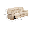 Sofa With 2 Recliners, Ivory Ivory Leather