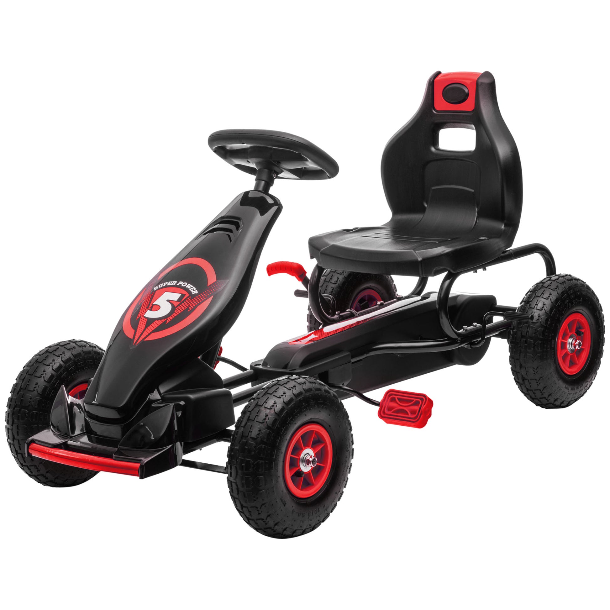 kart de pedal Aosom Kids Pedal Go Kart Ride On Toy With Ergonomic Comfort, Pedal Car