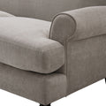 Alana Lawson Three Cushion Tightback Sofa, Silver Grey Polyester Silver Grey Foam Polyester 3 Seat