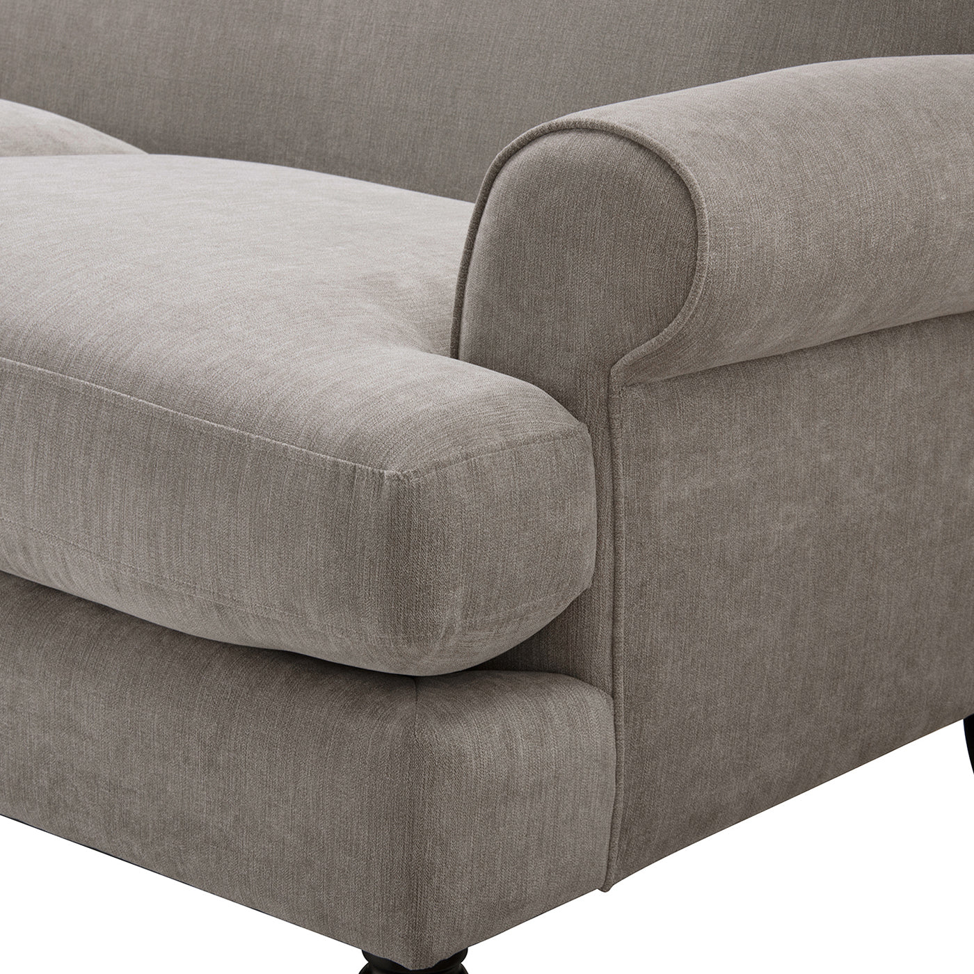 Alana Lawson Three Cushion Tightback Sofa, Silver Grey Polyester Silver Grey Foam Polyester 3 Seat