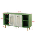 Dresser Drawer Cabinet,Bar Cabinet,Lockers,Sideboard,Buffet Sideboard,Buffet Service Desk,Storagecabinet,Changhong Glass Sliding Door, For Bedroom, Living Room, Kitchen Corridor, Color: Antique Green 5 Or More Spaces Barn Door Green Primary Living Space