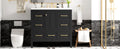 36'' Bathroom Vanity With Resin Sink Combo, Solid Wood Frame Bathroom Storage Cabinet, Freestanding Vanity Set With 5 Drawers& Soft Closing Doors Same As N710S136002B Black Bathroom Solid Wood Mdf Resin