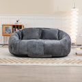 Coolmore Bean Bag Sofa Lazy Sofa Durable Comfort Lounger High Back Bean Bag Chair Couch For Adults And Kids, Indoor & Outdoor, Accent Floor Soft Lounge Chair Gray Chenille Gray Foam Chenille 2 Seat