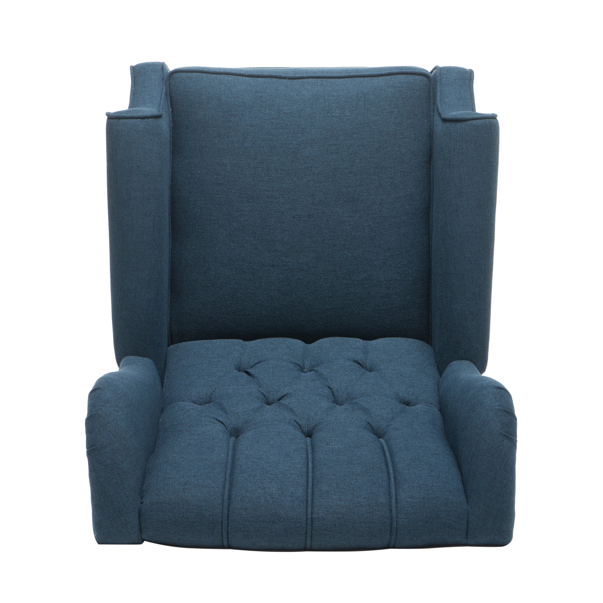 Dark Blue Tufted Fabric Arm Chair Recliner Dark Blue Polyester