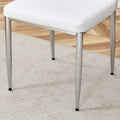 Set Of Four White Pu Comfort Dining Chairs 17.7