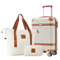 Hardshell Luggage Sets 3 Piece Carry on Suitcase white-abs