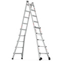 Aluminum Multi Position Ladder With Wheels, 300 Lbs Weight Rating, 22 Ft Metallic Grey Aluminium Alloy