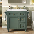 30'' Bathroom Vanity With Top Sink, Modern Bathroom Storage Cabinet With 2 Drawers And A Tip Out Drawer, Single Sink Bathroom Vanity Same As N710S130001F Green Bathroom Modern Solid Wood Mdf Resin