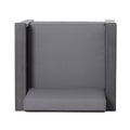 Set Of 2 Outdoor Acacia Wood Club Chairs With Cushions, Dark Gray, 27.75