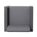 Outdoor Acacia Wood Club Chairs With Cushions, Dark Gray, 27.75