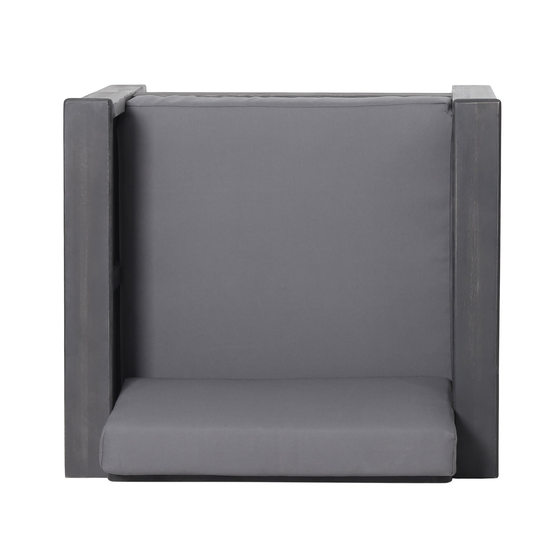 Outdoor Acacia Wood Club Chairs With Cushions, Dark Gray, 27.75"D X 32"W X 27.75"H Yes Grey Foam Acacia Wood