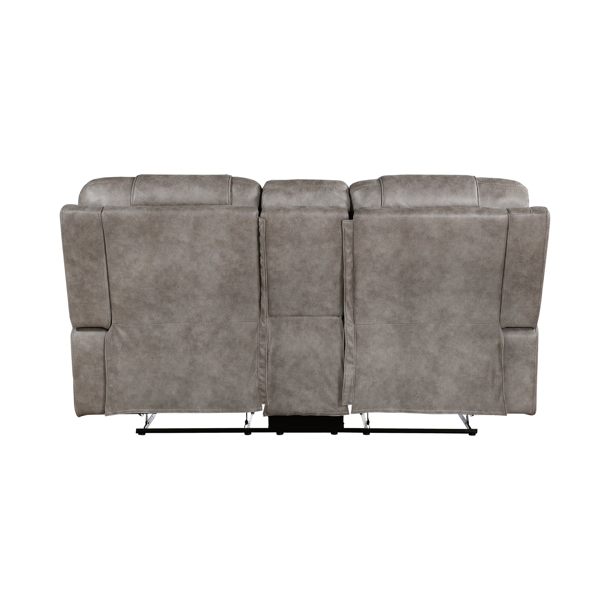 Grayish Brown Modern Reclining Sofa Set 2Pc Sofa Loveseat Plush Seating, Polished Microfiber Upholstery Solid Wood Frame Living Room Furniture Brown Gray Microfiber Wood Primary Living Space Modern Plywood,Solid Wood 5 Seat