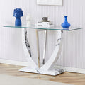 Modern Minimalist Rectangular Glass Table With 0.39 