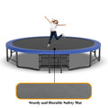 16Ft Outdoor Trampoline For Kids And Adults, Pumpkin Trampolines With Curved Poles,Heavy Duty Trampoline Anti Rust Coating Astm Approval Blue Steel