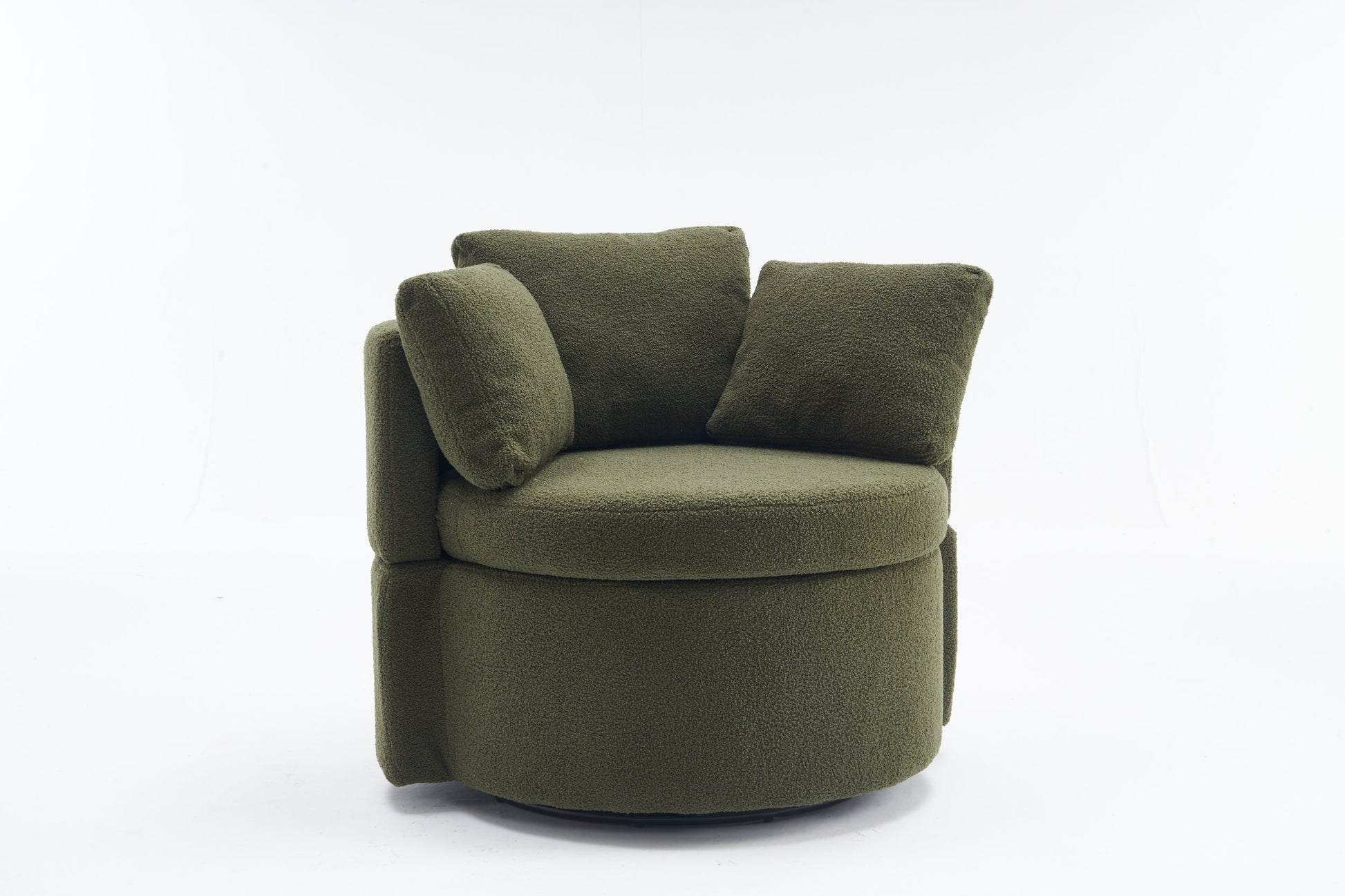 029 Teddy Fabric Swivel And Storage Chair With Back Cushion For Living Room,Green Green Primary Living Space Modern Foam Teddy