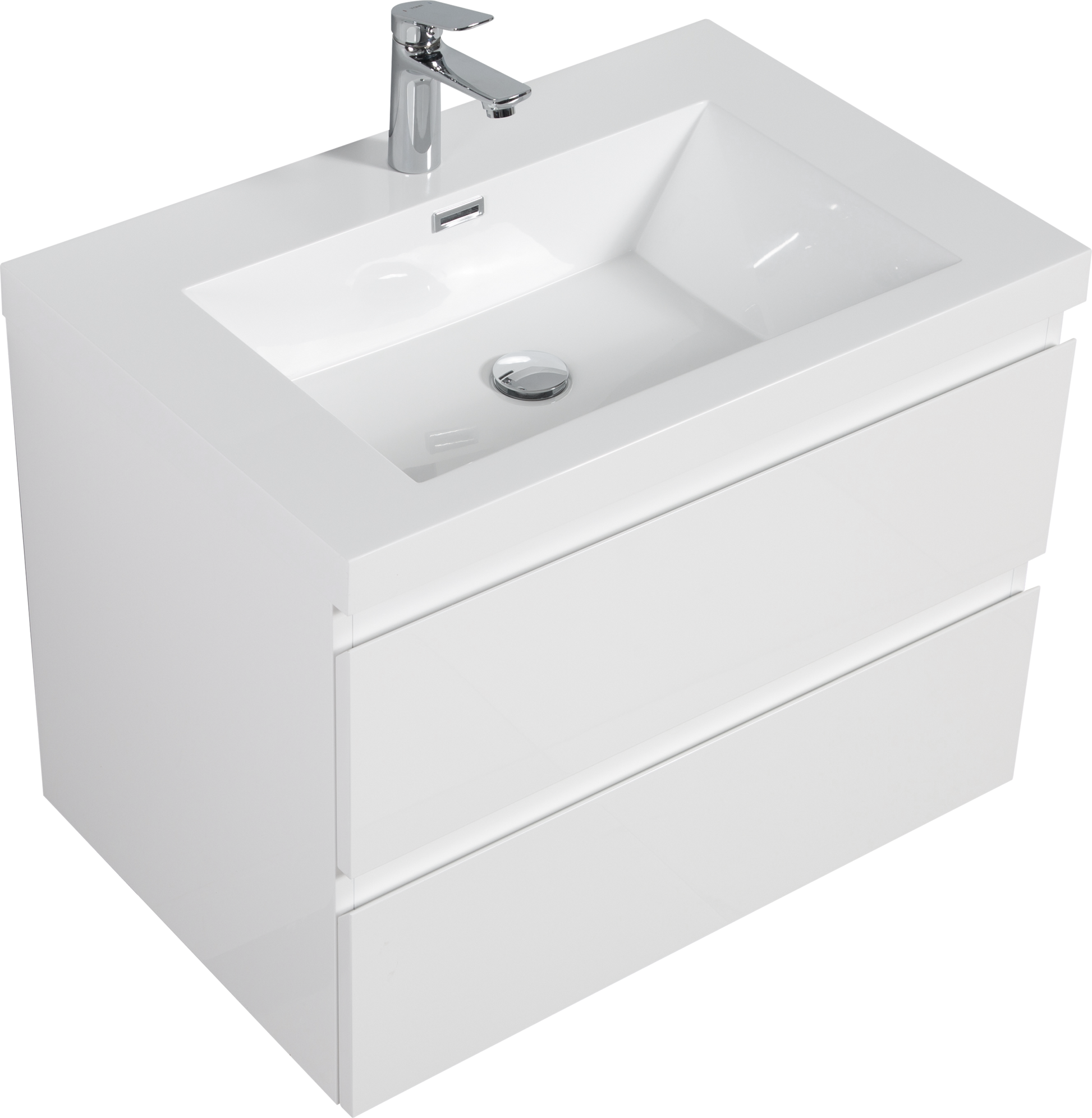 30" Floating Bathroom Vanity with Sink, Modern Wall 2-white-bathroom-wall mounted-mdf