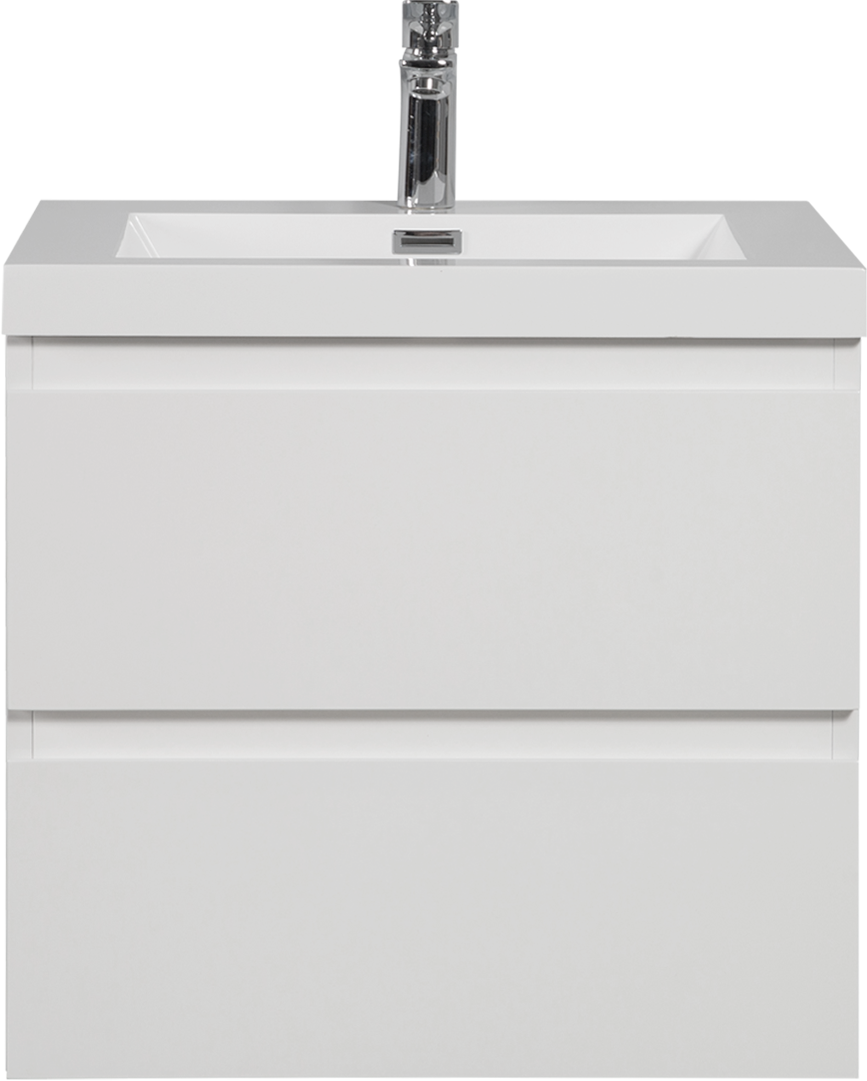 24" Floating Bathroom Vanity with Sink, Modern Wall white-mdf