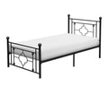 1Pc Twin Platform Bed Black Finish Metal Frame Ball Finials Modern Traditional Look Box Spring Not Required Twin Black Metal Bedroom Classic Metal
