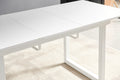 White Color,Square Extendable Dining Table With Metal Leg,Modern Space Saving Kitchen Table For Living Room 70.86