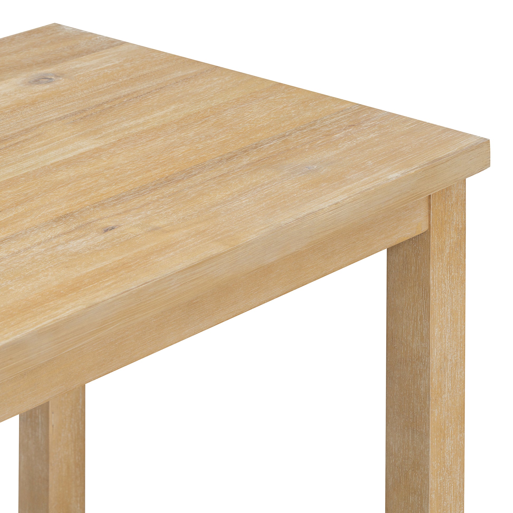 5 Piece Counter Height Dining Set, Classic Elegant Table And 4 Chairs In Natural Wood Wash Natural Wood Wash Solid Wood